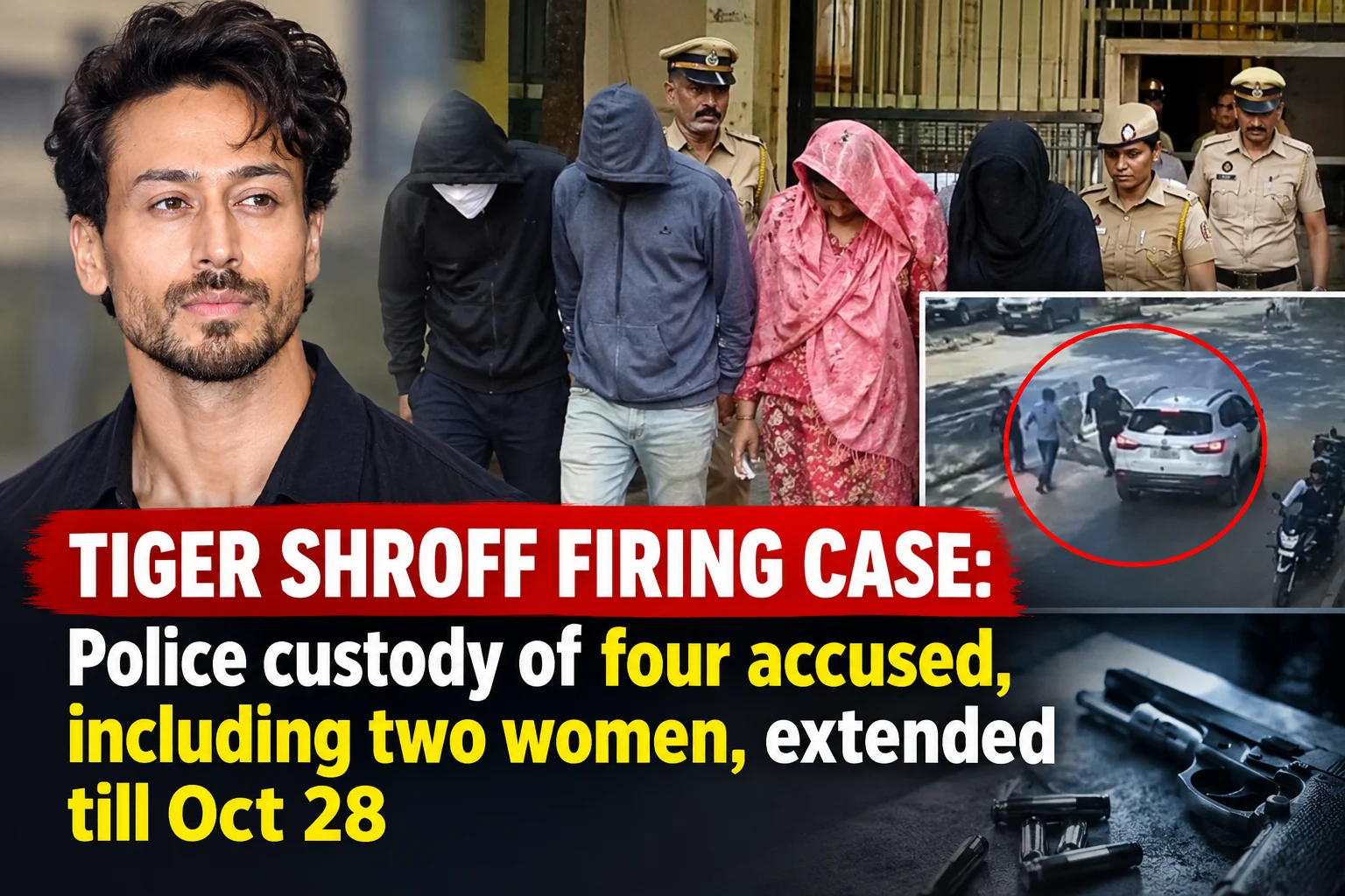 Tiger Shroff firing case: Police custody of four accused, including two women, extended till Oct 28