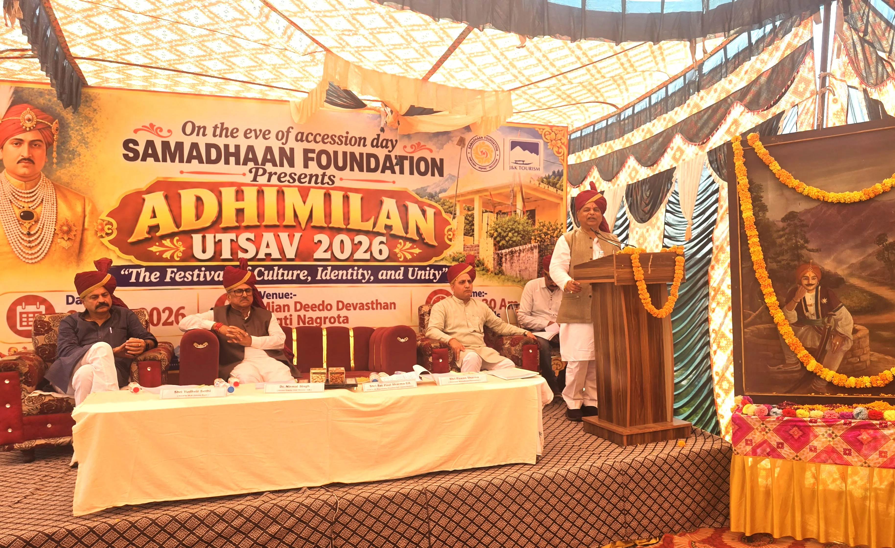 Samadhaan Foundation Celebrates J&K Accession Day at Jagti, Pays Tribute to Dogra Warrior Mian Dido
