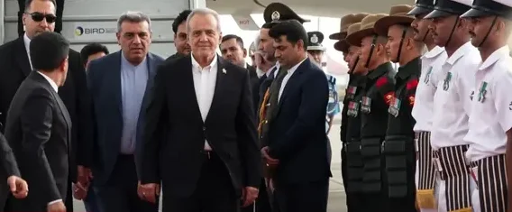 Iranian President Pezeshkian Arrives In New Delhi For BRICS Summit