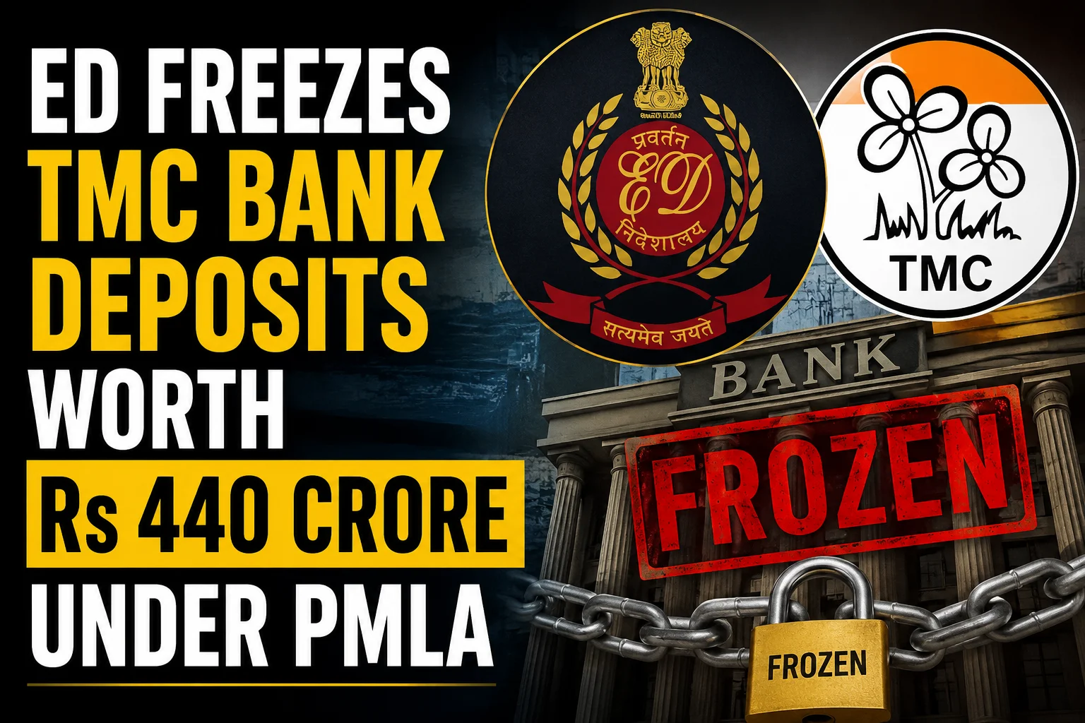 ED Freezes TMC Bank Deposits Worth Rs 440 Crore Under PMLA