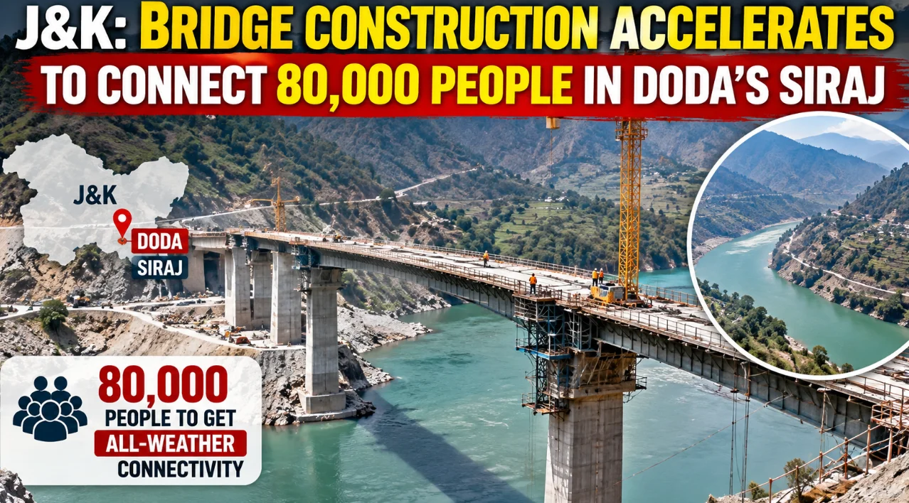 J&K: Bridge Construction Accelerates To Connect 80,000 People In Doda’s Siraj