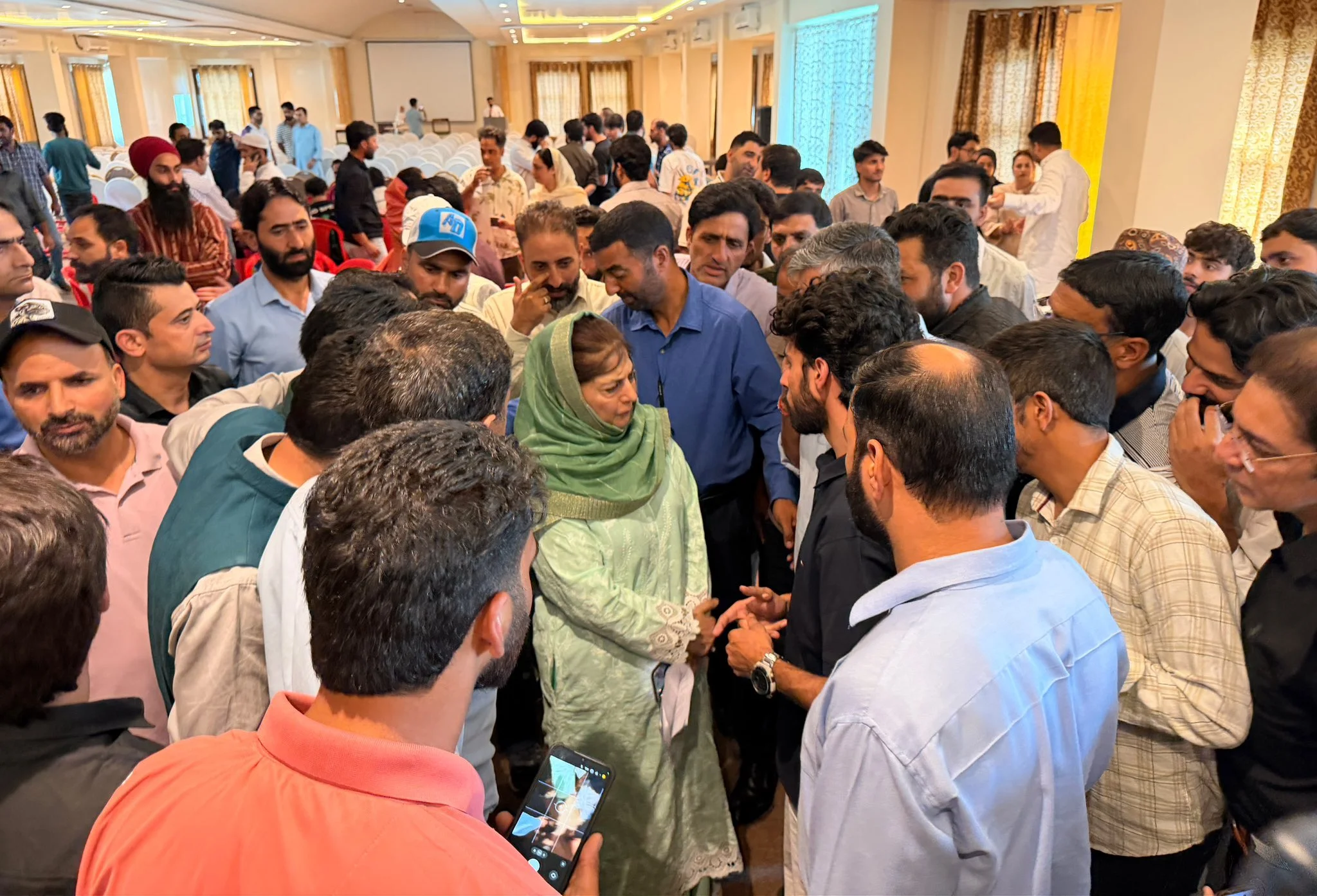 Mehbooba interacts with youth PDP members, scholars, students