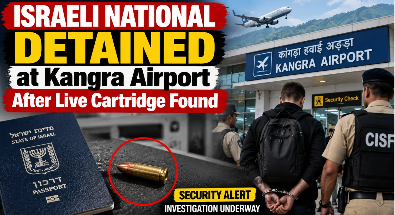 Israeli National Detained at Kangra Airport After Live Cartridge Found