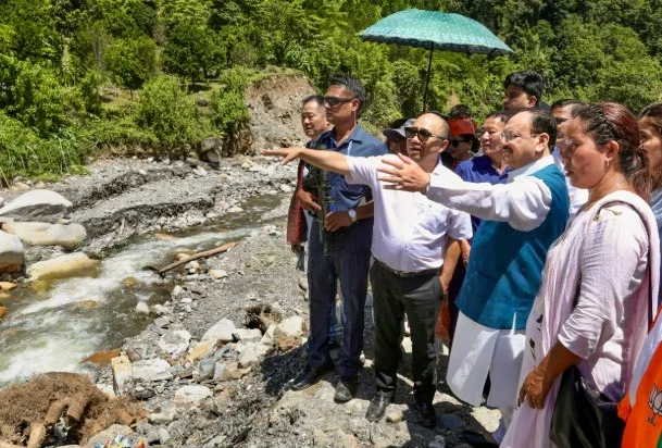 Nadda Visits Flood-Hit Arunachal, Assures Full Central Support