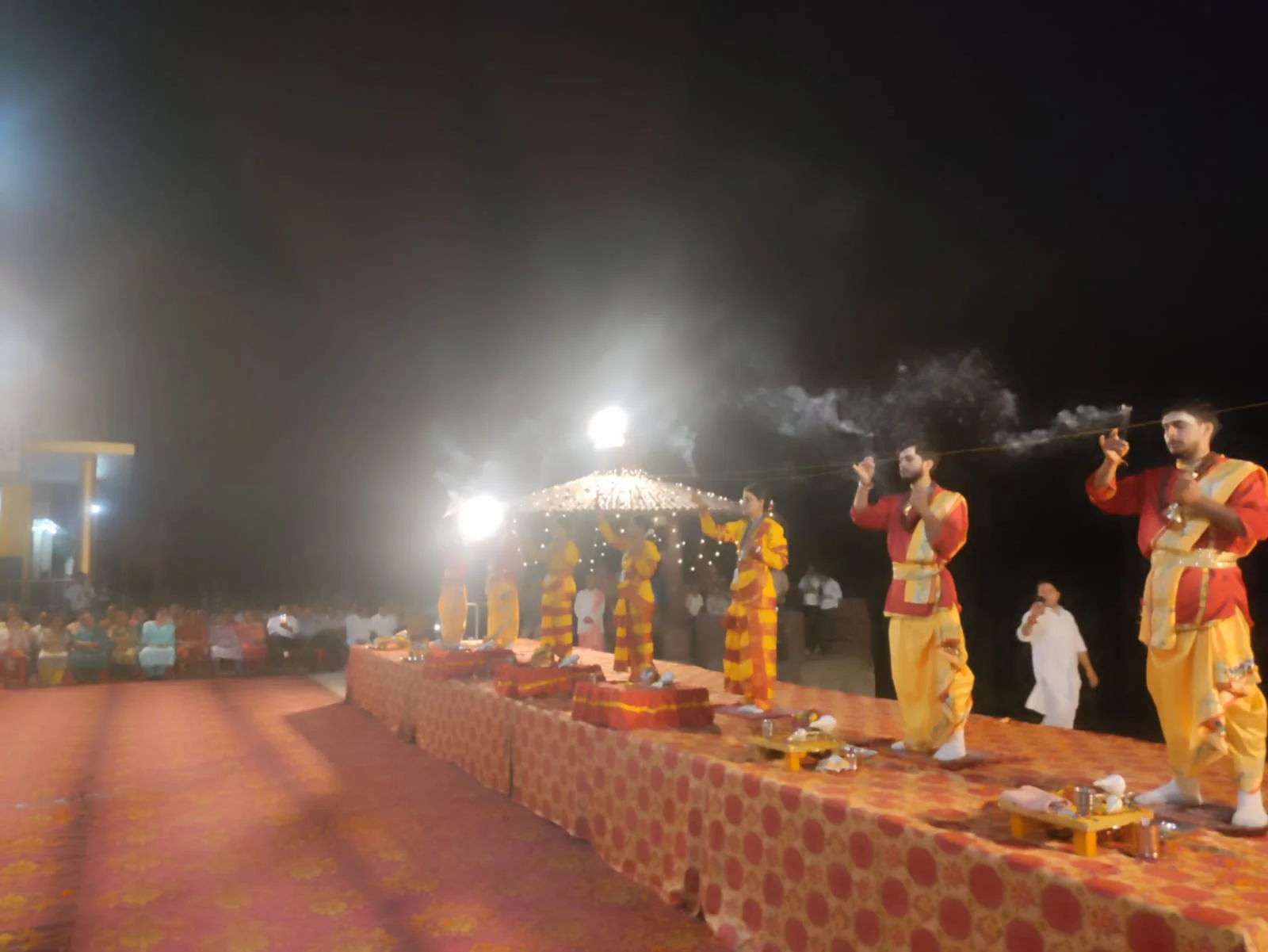 Grand Aarti, devotional Bhajan evening held at historic Jia Pota Ghat in Akhnoor