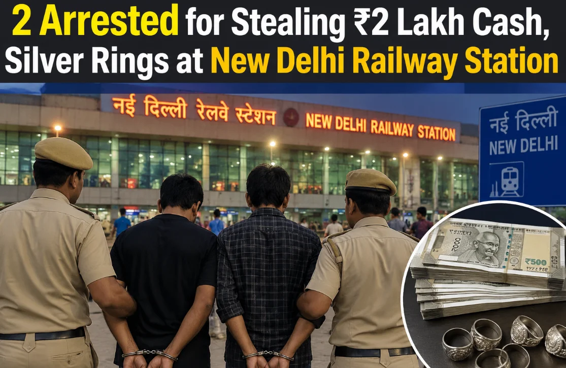 2 Arrested for Stealing ₹2 Lakh Cash, Silver Rings at New Delhi Railway Station