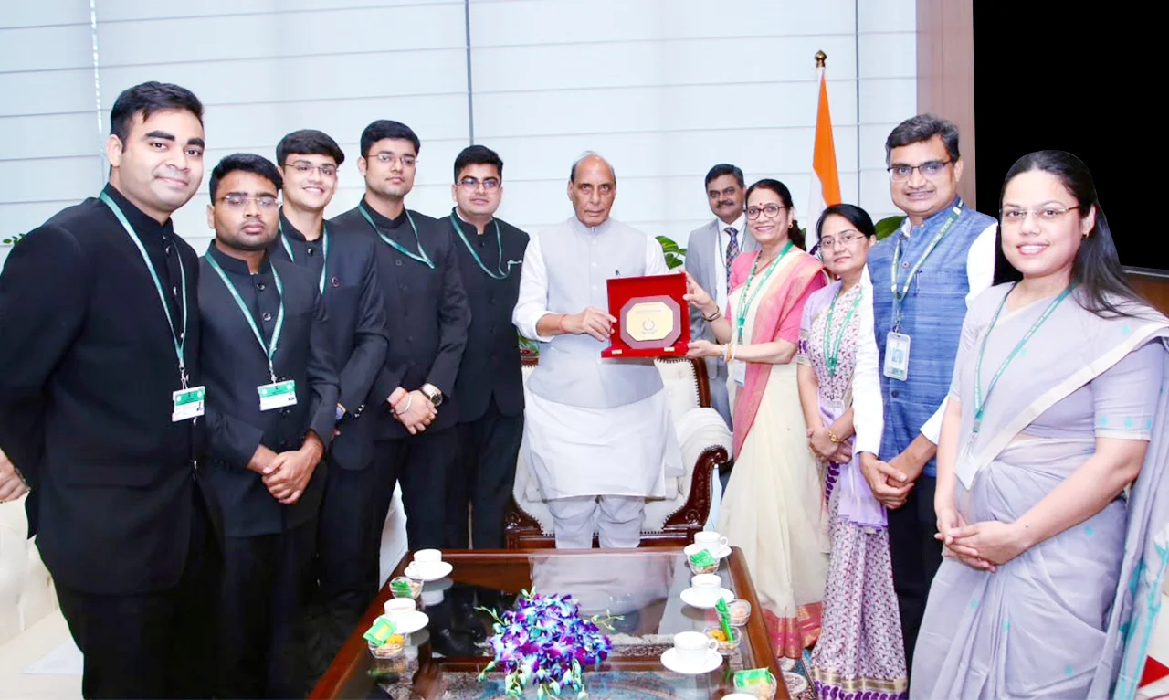 Indian Defence Estates Service officer trainees call on Rajnath Singh