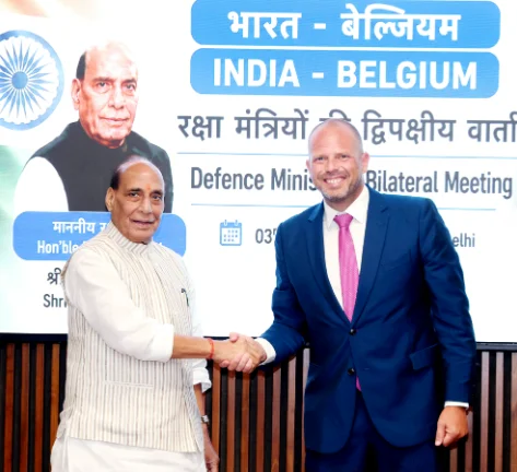 Rajnath Singh holds bilateral talks with Belgium’s Defence Minister in New Delhi