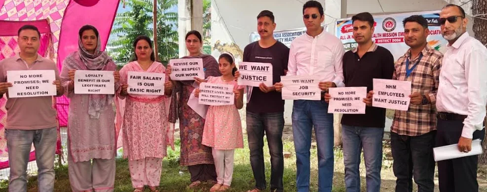 NHM Employees Enter Day 5 of Agitation as Demands Remain Unresolved