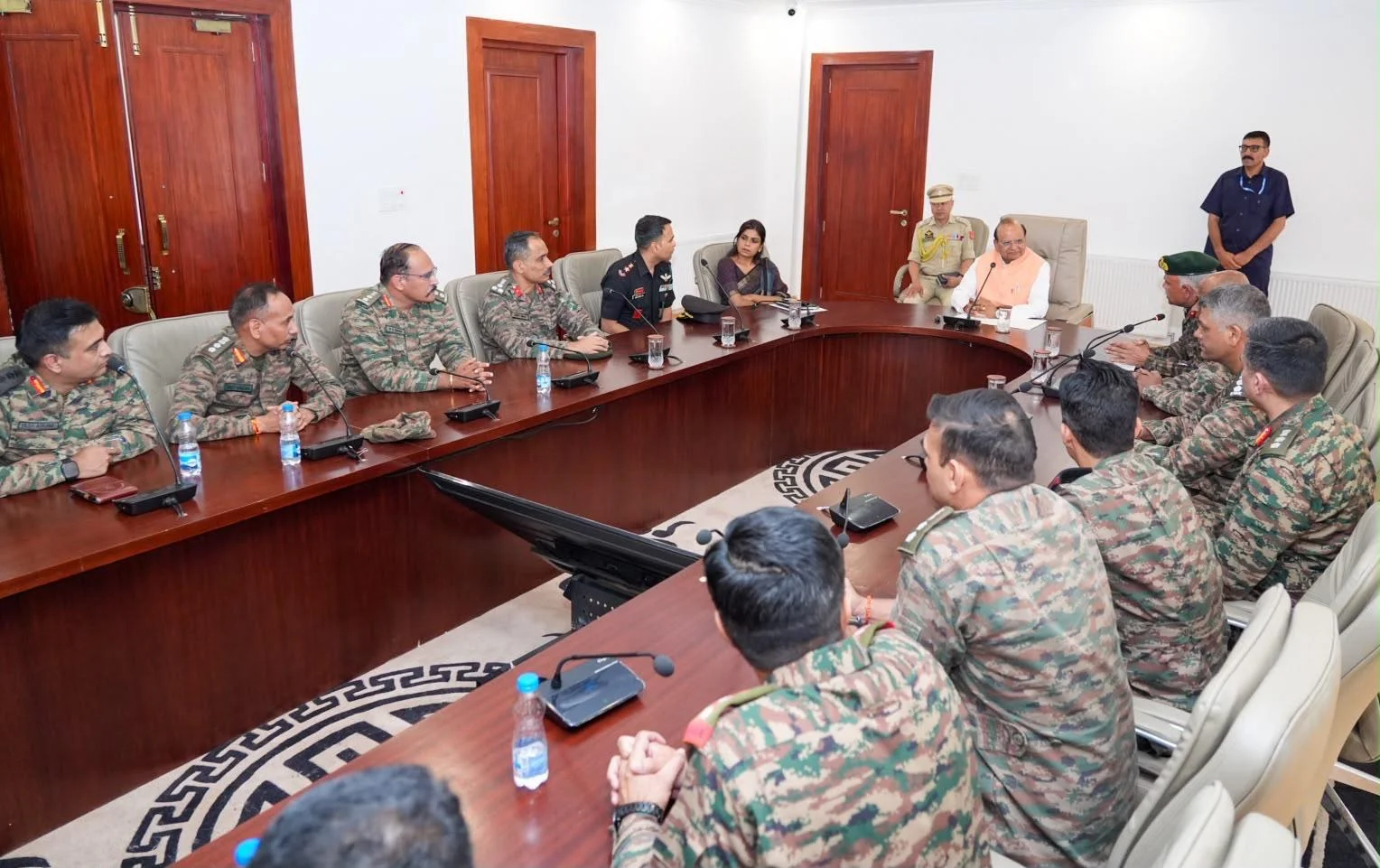 LG VK Saxena interacts with 49 Col-ranked all-services Indian military officers